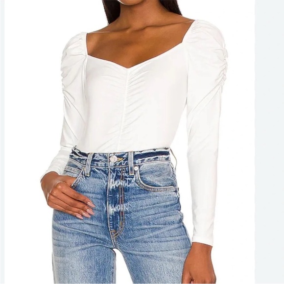 White Ruched Top - Picture 1 of 3